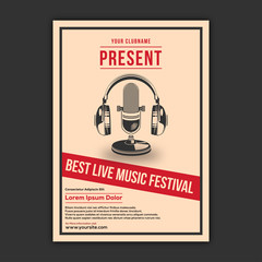 Vector Illustration of Stylish Music Poster design