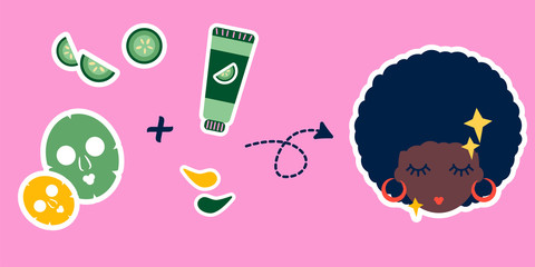 black woman face skin care