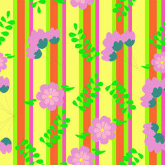 seamless floral pattern with flowers and butterflies