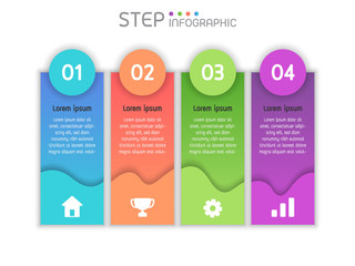 Geometric shape elements with steps,options,milestone,processes or workflow.Business data visualization.Creative step infographic template for presentation,vector illustration.