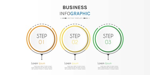 Business infographic element with 3 options, steps, number vector template design