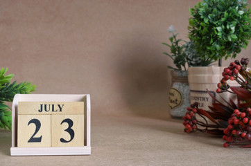 July 23, Vintage natural calendar.