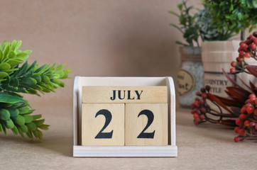 July 22, Vintage natural calendar.
