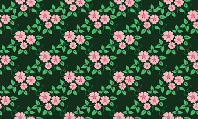 Beautiful floral pattern background for spring, with leaf and flower seamless concept.