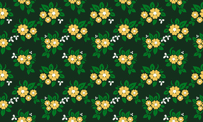 Simple flower for spring, with leaf and floral elegant pattern background.