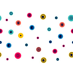 Сute polka dots. Abstract horizontal seamless border.  Can be used in textile industry, paper, background, scrapbooking.
