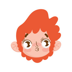 little boy curly hair red face expression