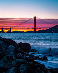 Sunset Colors behind the Golden Gate Bridge