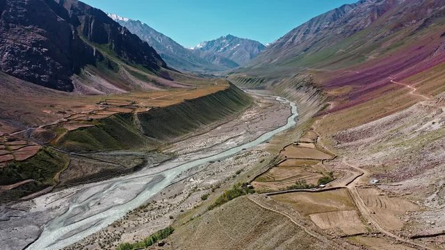 Aerial shot of pin valley national park | Moving backwards