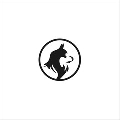 Dog Logo Icon template design in Vector illustration. Black Logo And White Backround 