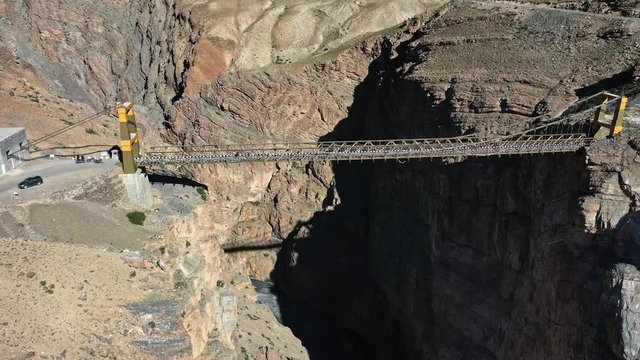 Aerial shot of asia's highest bridge ,chicham bridge | Going up