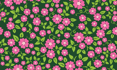 Elegant banner for spring, with beautiful leaf and flower pattern background.