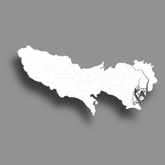 Obraz premium 東京 地図 シルエット アイコン