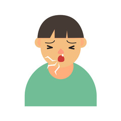 Illustration coughing vector. Sick people sneeze and cough