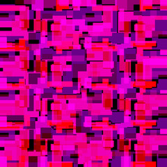 Bright tile of pink intersecting rectangles and luminous bricks.