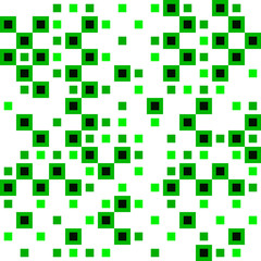 Chaotic tile of green intersecting rectangles and light bricks.