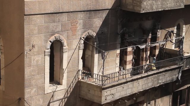 War devastation in the town of Maaloula, Syria