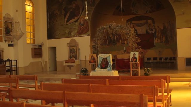 The church in Christian town of Maaloula, Syria,