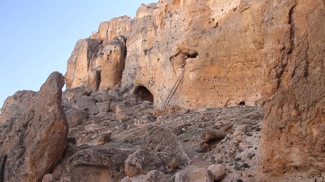 Caves near the Christian town of Maaloula, Syria