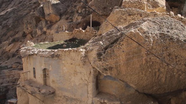 War devastation in the town of Maaloula, Syria
