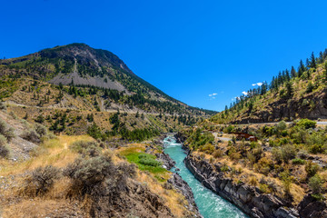 Majestic mountain river in summer in Vancouver, Canada.