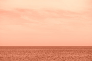 Beautiful seascape in the morning. Hoi An, Vietnam. Orange color toned