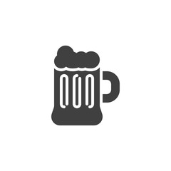 Beer mug vector icon. filled flat sign for mobile concept and web design. Foamy beer glass glyph icon. Symbol, logo illustration. Vector graphics