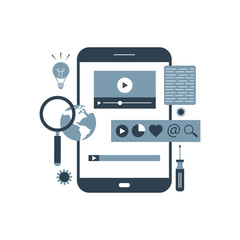 Fototapeta premium Flat design concepts for app development 