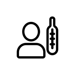 The man fell ill with the vector icon. Thin line sign. Isolated contour symbol illustration