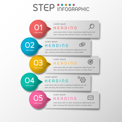 Geometric shape elements with steps,options,processes or workflow.Business data visualization.