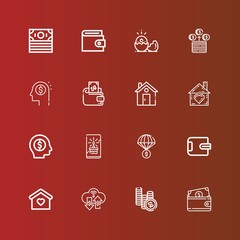 Editable 16 loan icons for web and mobile