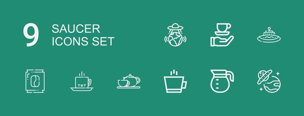 Editable 9 saucer icons for web and mobile