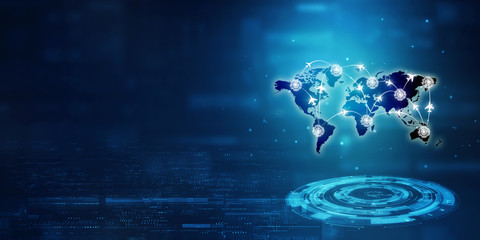 2d illustration world map abstract background