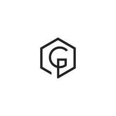 GP logo initial letter design template