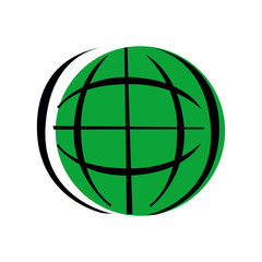 Vector globus illustration. Earth globe icon isolated on a white