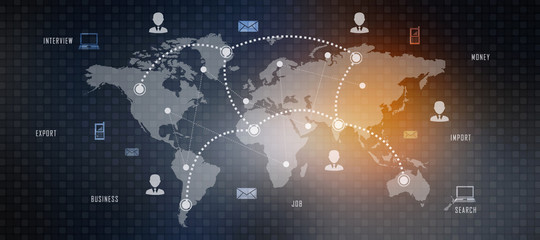 2d illustration Business Network concept