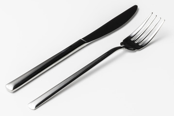 Fork and knife isolated on white background