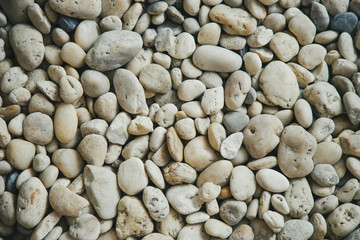 Pile of white pebble stones