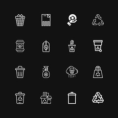 Editable 16 waste icons for web and mobile