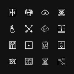 Editable 16 down icons for web and mobile