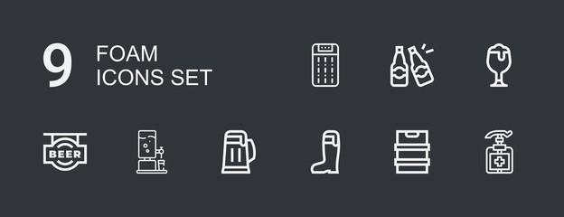 Editable 9 foam icons for web and mobile
