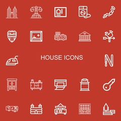 Editable 22 house icons for web and mobile