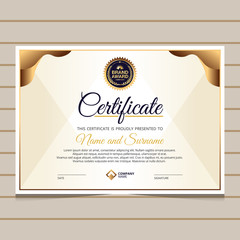 elegant gold diploma certificate template. Use for print, certificate, diploma, graduation