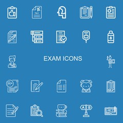 Editable 22 exam icons for web and mobile