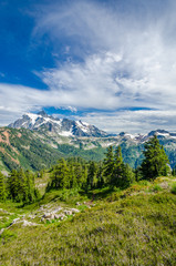 Beautiful Mountain Artist Ridge Trail Park. Mount Baker, Washington, USA.