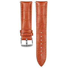Watch strap light brown leather texture, color, wide. Two parts isolated for design.