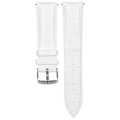 Watch strap white leather texture, color, wide. Two parts isolated for design.