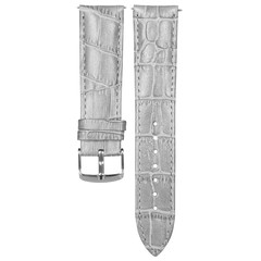 Watch strap gray leather texture, color, wide. Two parts isolated for design.