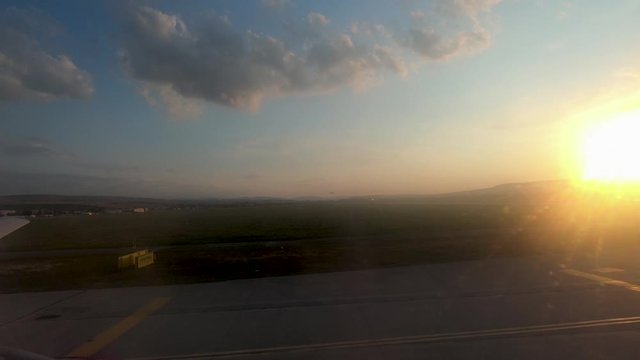 Sunset view from the airplane window.