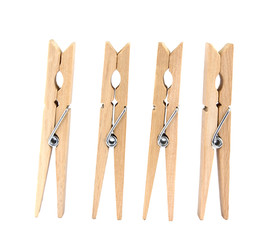 Set of decorative  clothespins isolated on white background